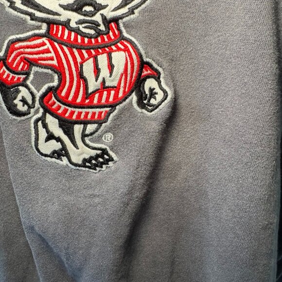 Campus Heritage University of Wisconsin Grey and Red Collared Sweatshirt - Picture 5 of 10